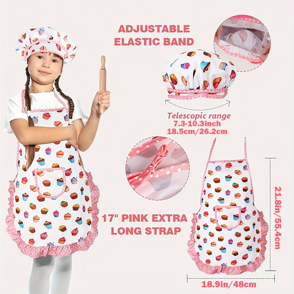Kids Cooking & Baking Set 24 PCS, Chef Hat & Apron Dress-Up Costume with Baking Accessories for Girls Boys Ages 3-10 — image 