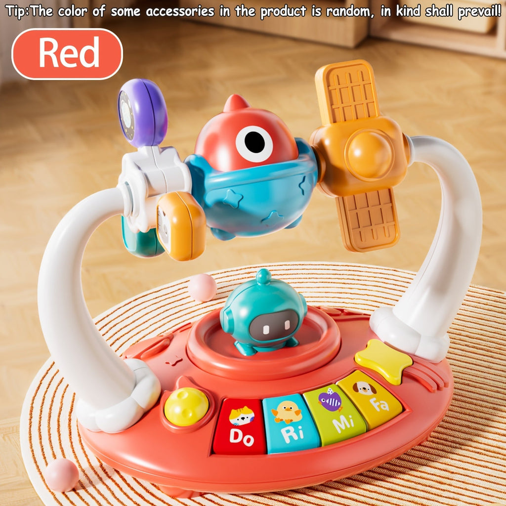 Dinosaur Piano Toy for Kids, Rotatable Smart Music Box with Space Theme, Mini Electronic Musical Instrument for Toddlers — im