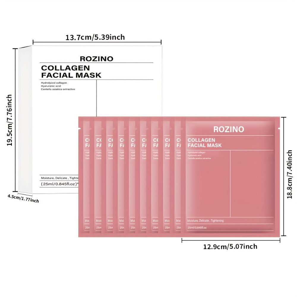 Bio-Collagen Hydrogel Sheet Mask Set 10 Pcs, Korean Beauty Face Mask with Aloe Vera, Intense Hydration — image 3