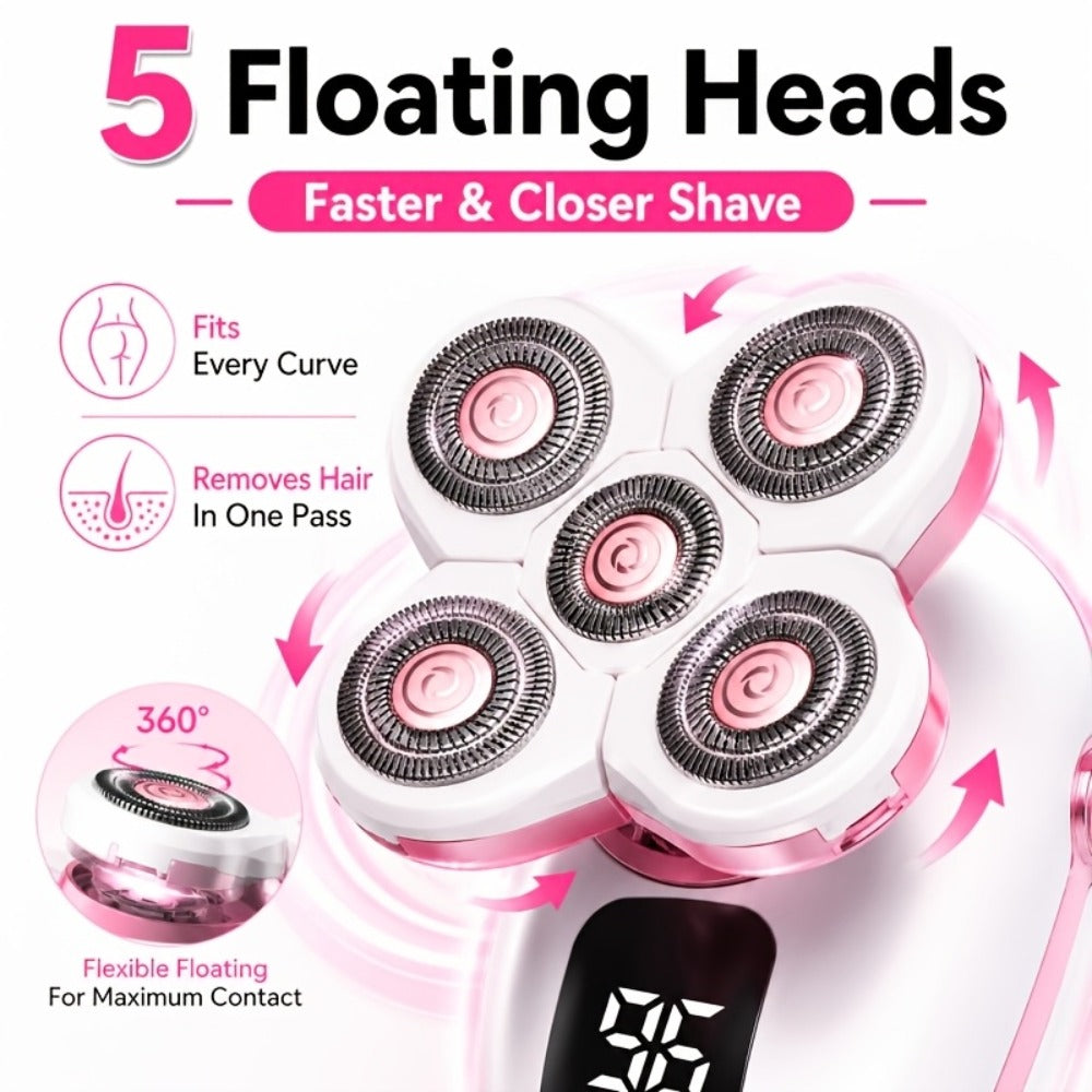 Electric Shaver IPX6 Floating Rotary Head with Type-C Charging, LED Display and Five Listed Set or Head Options — image 3