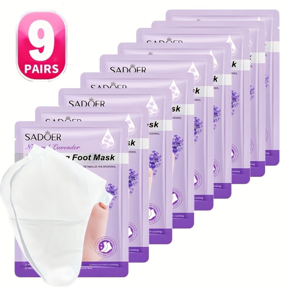 Lavender Foot Mask Socks Deep Hydrating Moisturizing Foot Care Treatment – Soft Smooth Skin, Portable Home Travel Spa — image