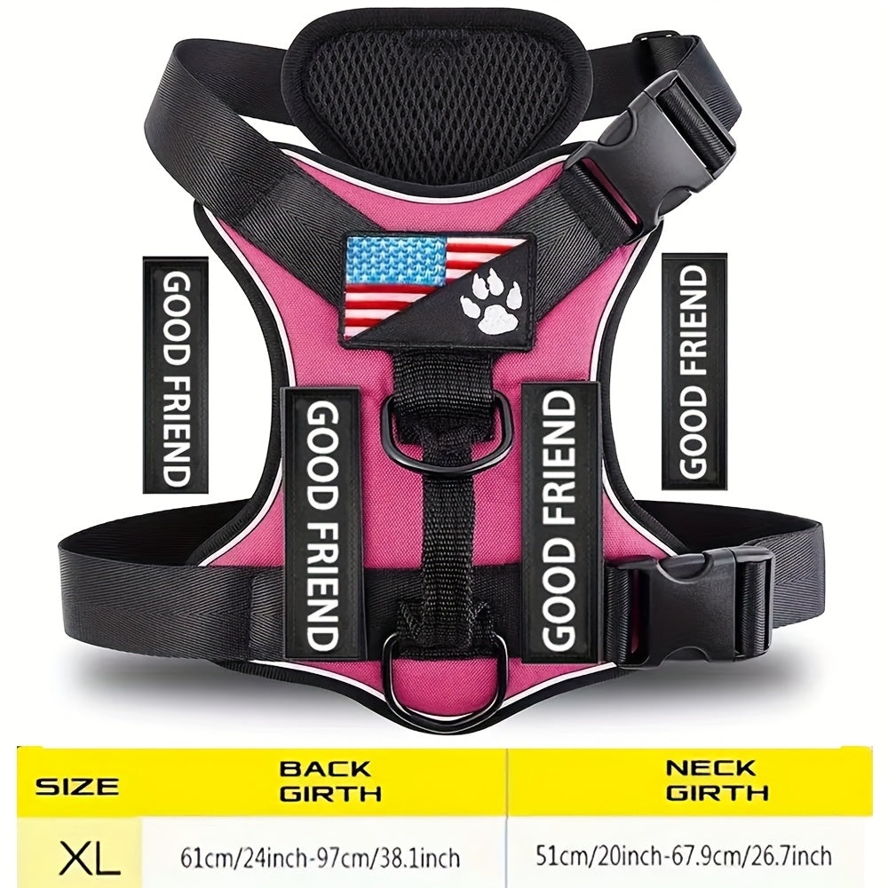 Five-Patch Dog Vest Harness in Black, Red, Rose Red, Grey or Green with XS-to-XL Sizes Pictured — image 36