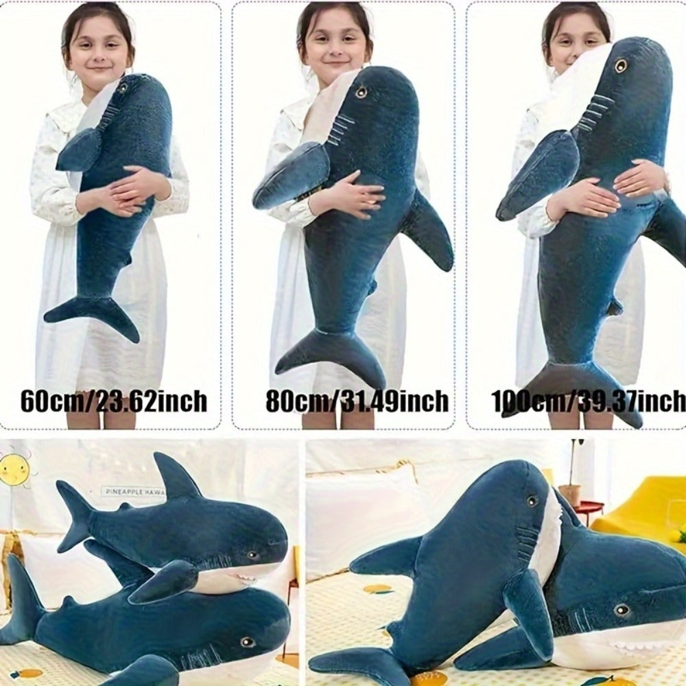 Stuffed Animal Rainbow Shark with Long Pillow Shape, Mixed Colors and Soft Plush Fabric for Room Decor — image 12