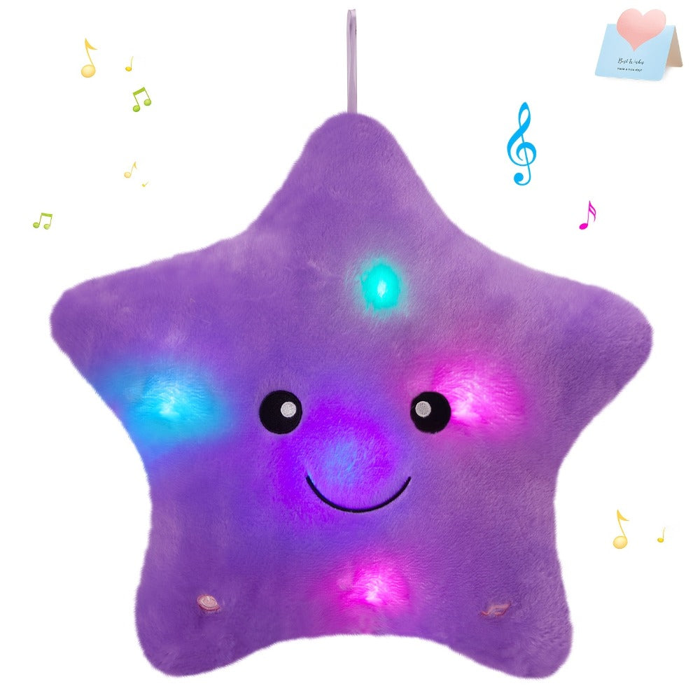 Purple Musical Star Plush Night Light with Color-Changing LEDs, 10 Lullabies, 15-Minute Timer and 13-Inch Design — image 1