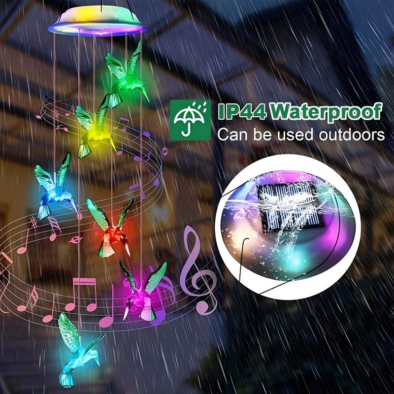 Solar Hummingbird Butterfly Pendant Light 6 LED Color, for Garden, Pathway and Patio Lighting — image 8