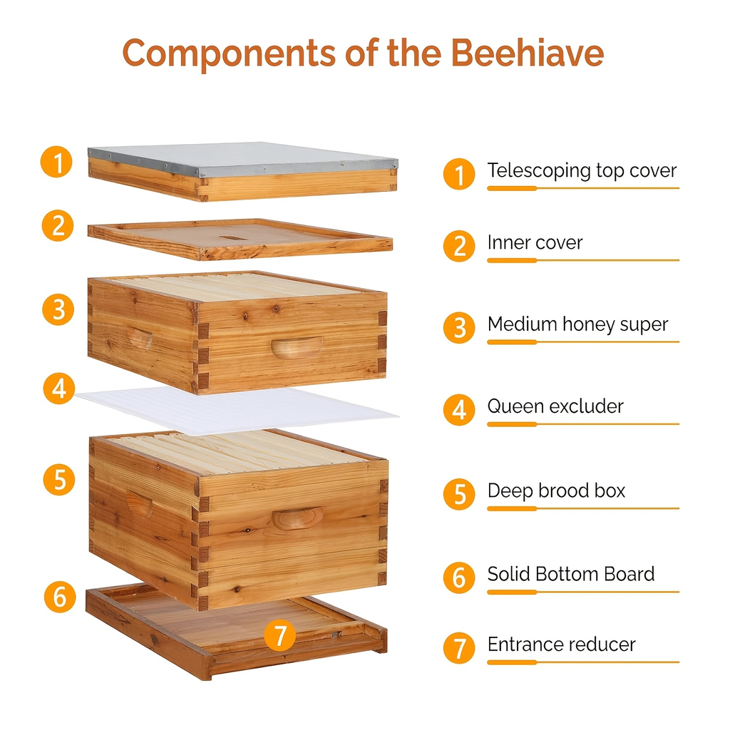 Langstroth Bee Hive Kit Wax Coated Wood 10-Frame 3-Layer Frames for Everyday Face, Beard and Body Grooming — image 7