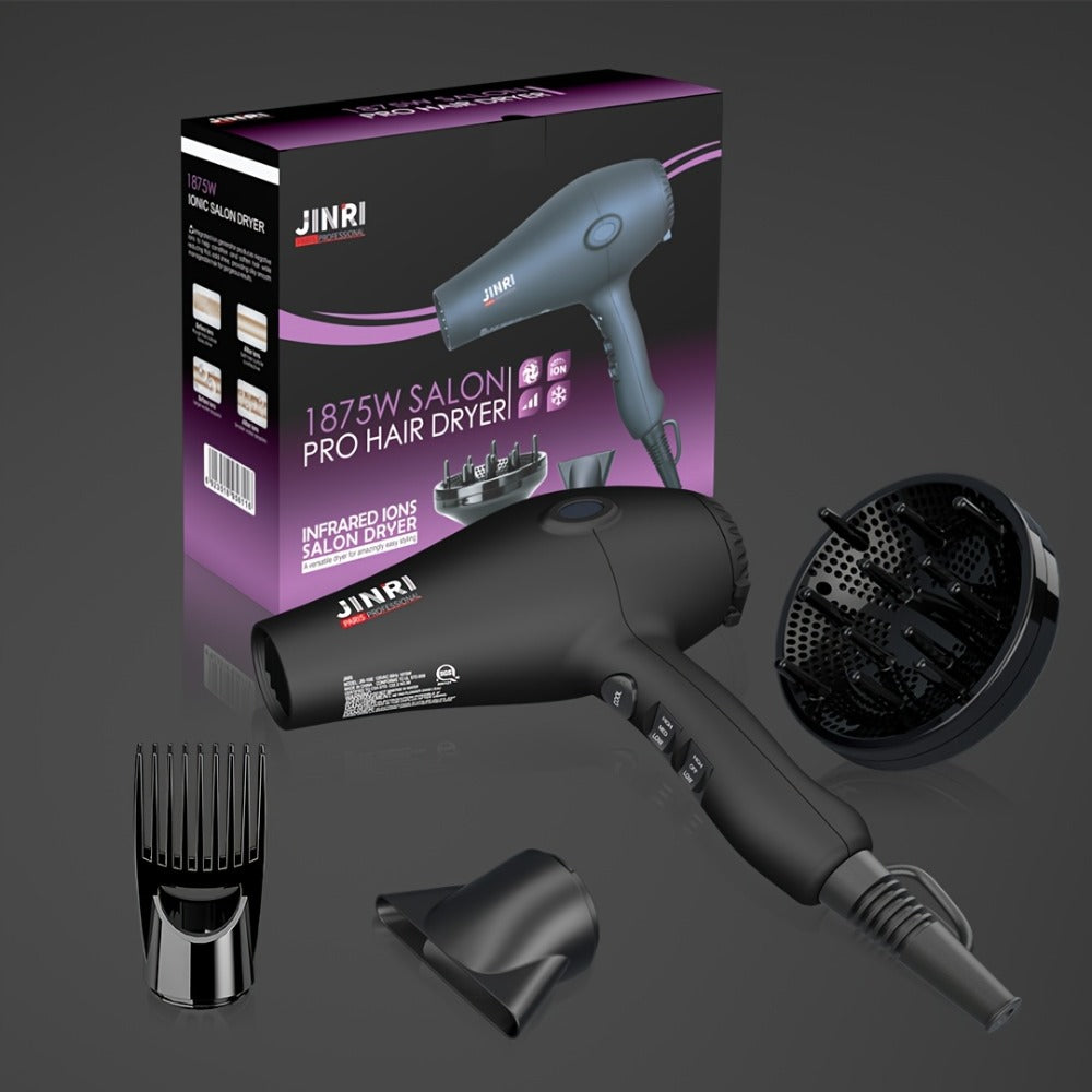 JINRI 1875W Hair Dryer with Three Heat Settings, Two Speeds and One- or Three-Accessory Package Options — image 13