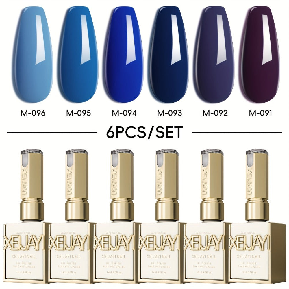 Gel Nail Polish 6-Piece 15ml Rainbow-Candy Frame-Bottle Sets in 7 Numbered Color Palettes for Nail Art — image 9