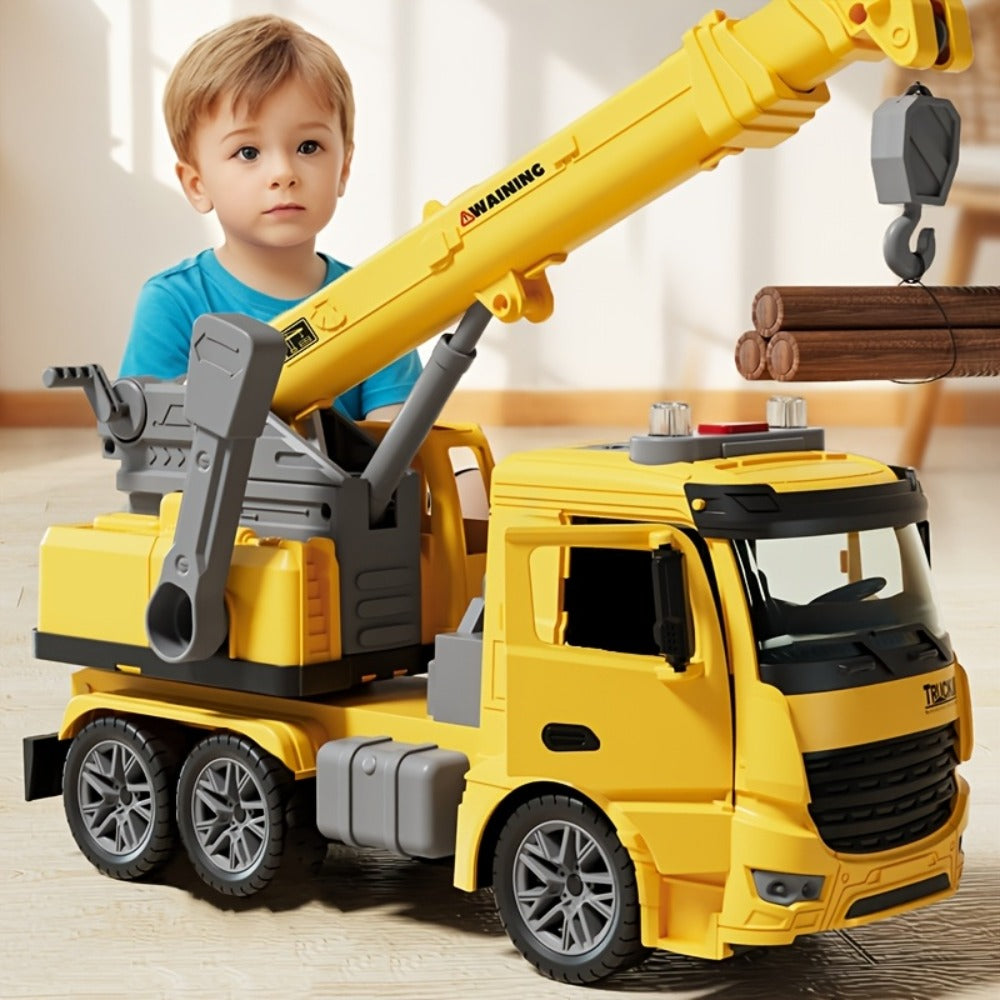 Inertia Crane Truck Toy for Kids - Large Engineering Vehicle with Telescopic Arm, Interactive Track & Double Doors — image 2