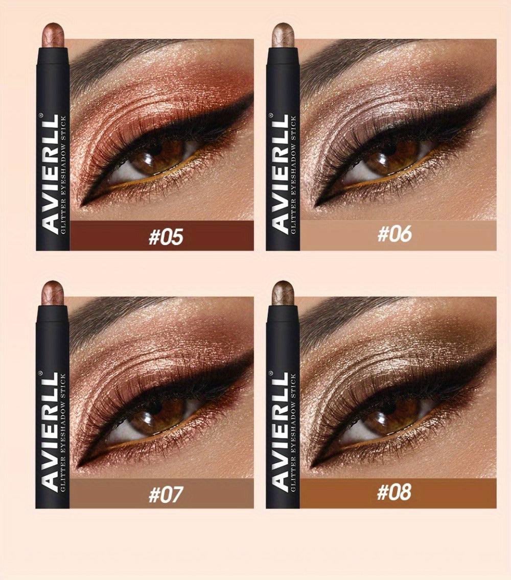 Waterproof Eyeshadow Stick Set 8 Piece, Shimmer, Pearlescent & Matte Eye Shadow Pencils, Creamy Blendable Formula — image 17