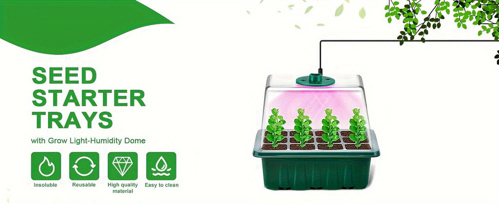 Seed Starter Kit with Grow Light LED, Indoor Mini Greenhouse Germination for Garden, Patio and Yard Use — image 8