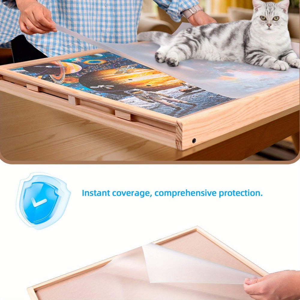 Foldable Puzzle Board Table with Legs – 29.9"x22" Elevated Wooden Jigsaw Desk, 4 Sorting Drawers, Back-Saving Ergonomic Desig