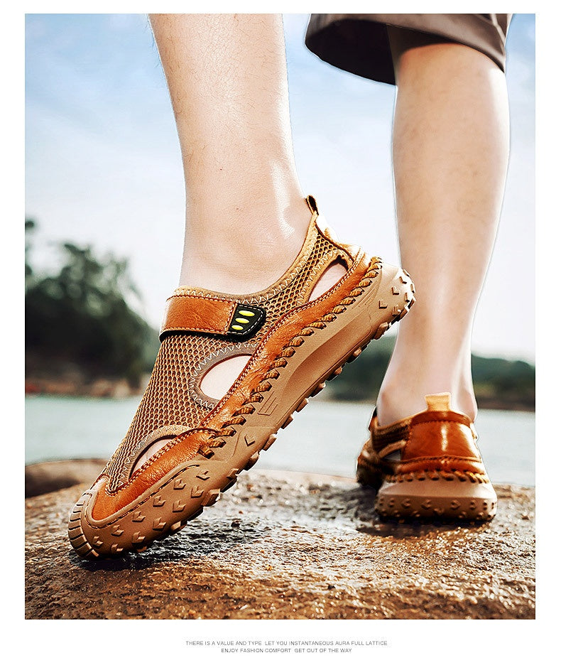 Summer Outdoor Casual Hollow Mesh Surface Breathable Men's Sandals