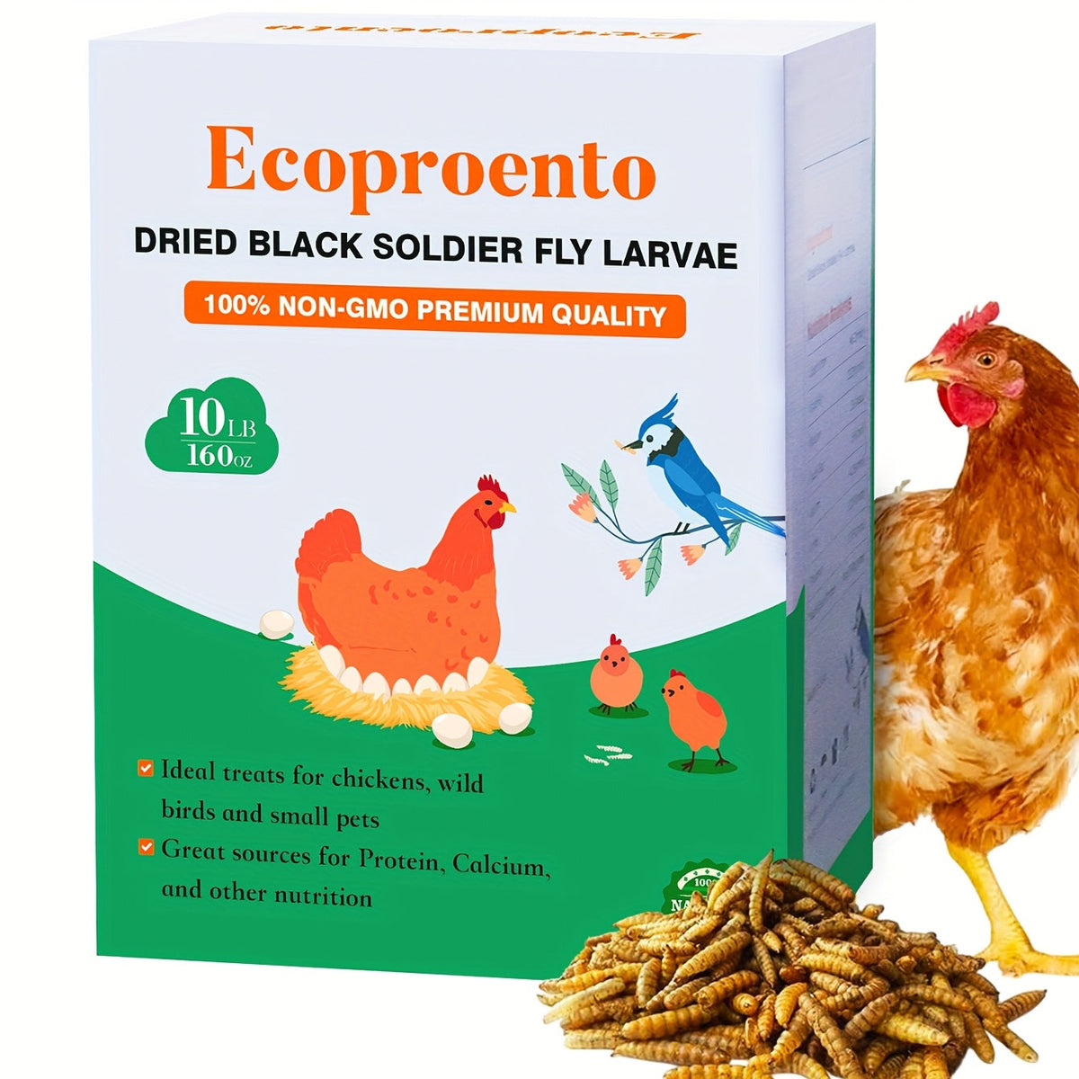 Dried Black Soldier Fly Larvae High Calcium Chicken Feed for Garden — image 2