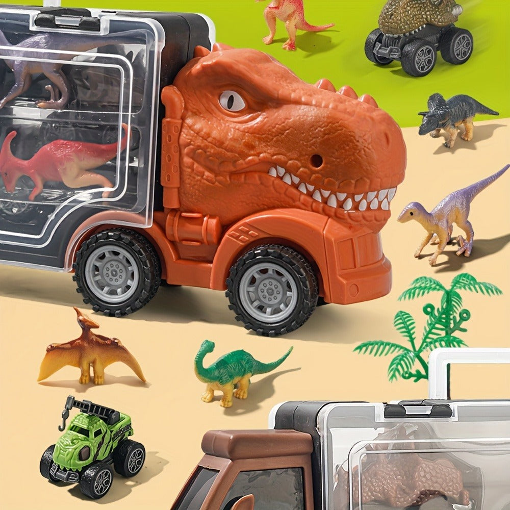 T-Rex Dinosaur Carrier Truck Playset with Mini Cars, Figures and Standard or Upgraded Package Options — image 13