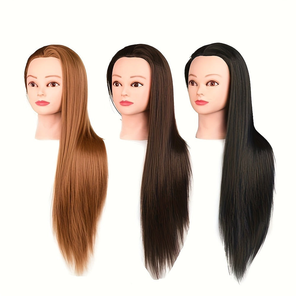 Cosmetology Manikin Head for Hair Styling Braiding Practice – Adult Mannequin Head Real Hair Makeup Display Salon Training To