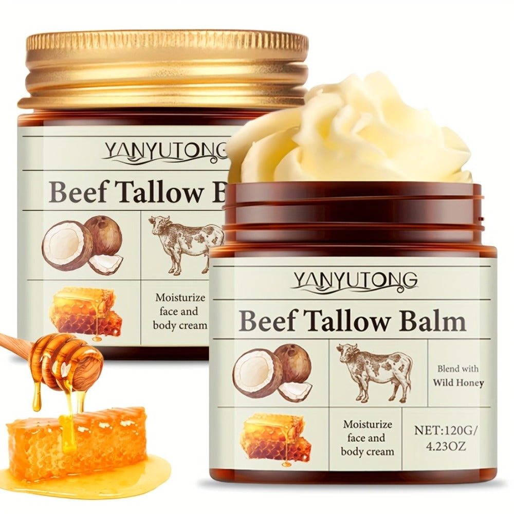 Grass-Fed Beef Tallow Cream with Raw Honey & Vitamin E, Minimalist Face & Body, Clean Beauty All-Over Skin Nourishment for Dr