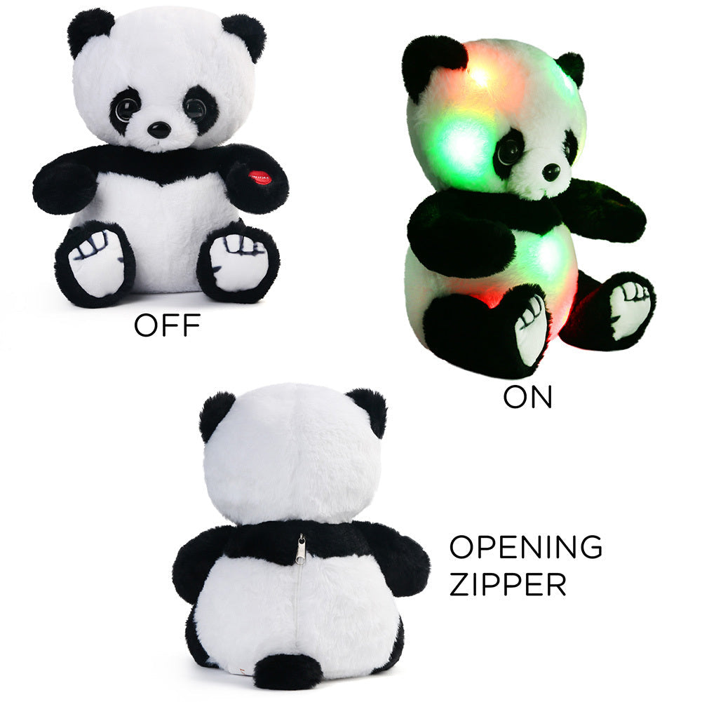 12-Inch Jumbo Light-Up Panda Plush with Color-Changing LEDs, Soft Stuffed Body, Button Control and 2-AA Battery Compartment —