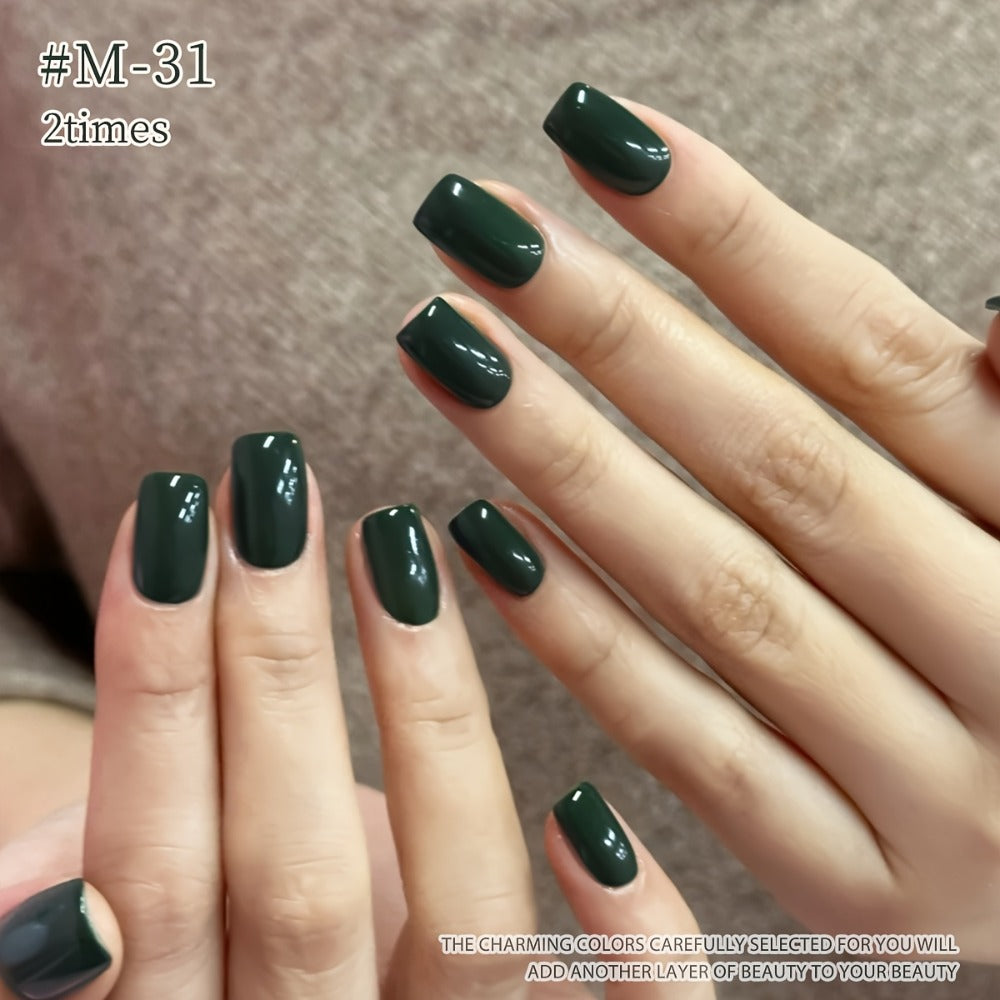 Gel Nail Polish Set with XEIJAYI Label, 6 Nude Pink Green and Glitter Colors, Shades 25 to 32 — image 8