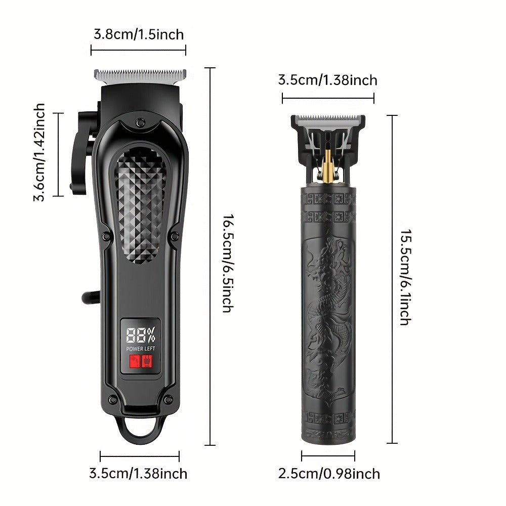 2-Piece Hair Clipper Set with Full-Size Clipper, Detail Trimmer, Guide Combs and USB Charging Accessories — image 32