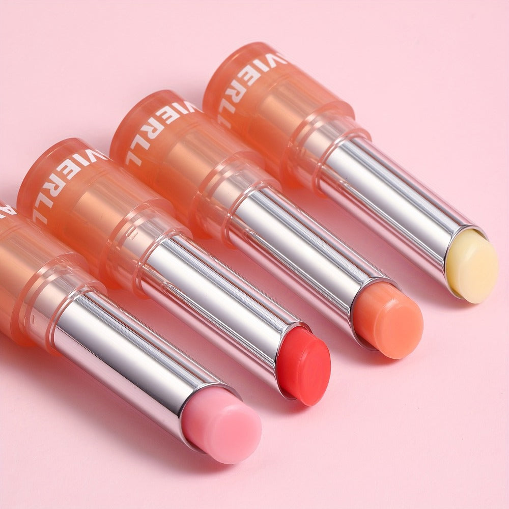 Moisturizing Lip Balm Set 4pcs Waterproof with Vitamin E Oil & Plant Oils – Long-Lasting Nourishing Lip Care for Dry Chapped 