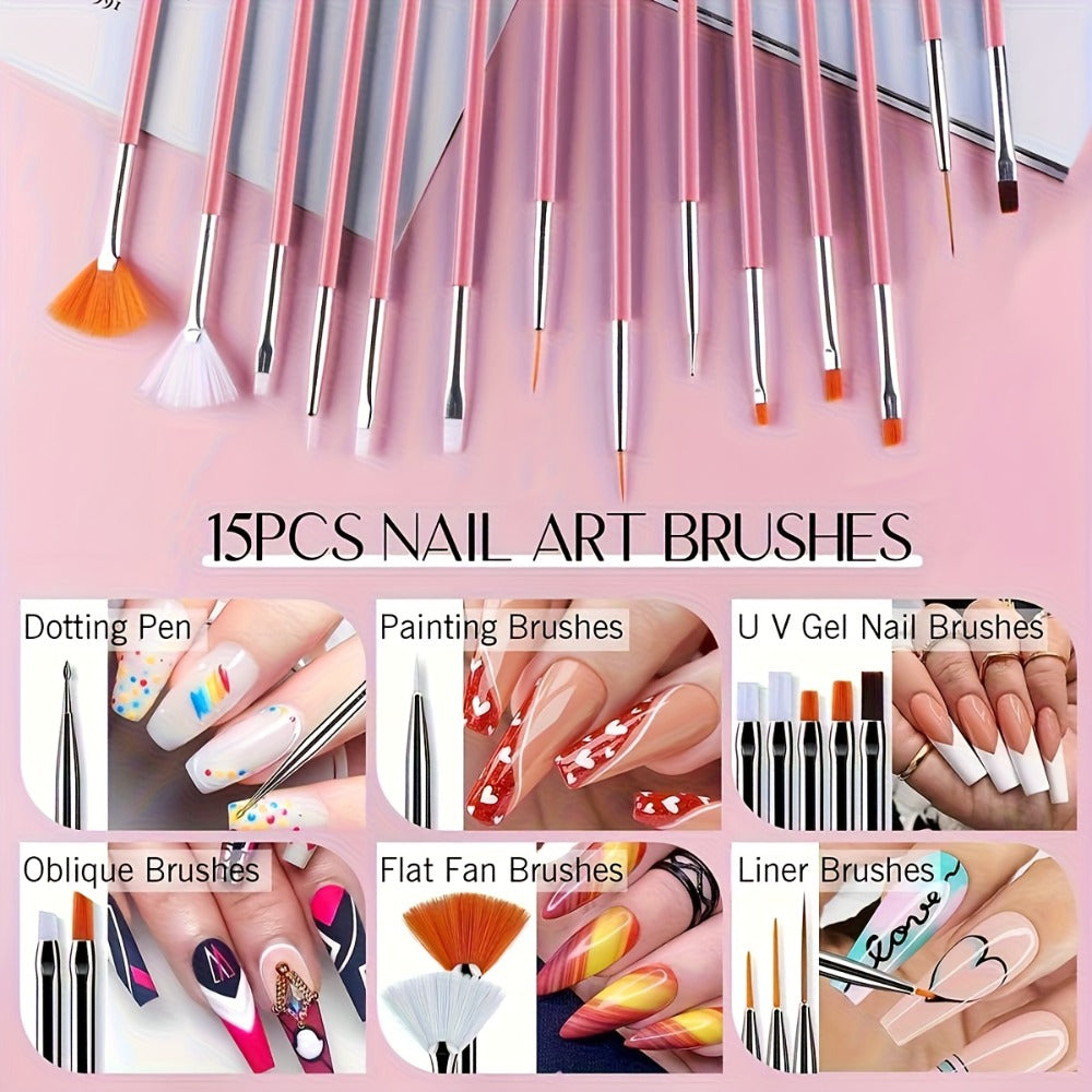 72-Piece Complete Nail Art Set with LED UV Lamp, Electric Nail Drill Pen, Gel Polish, Glue Drying Machine — image 3