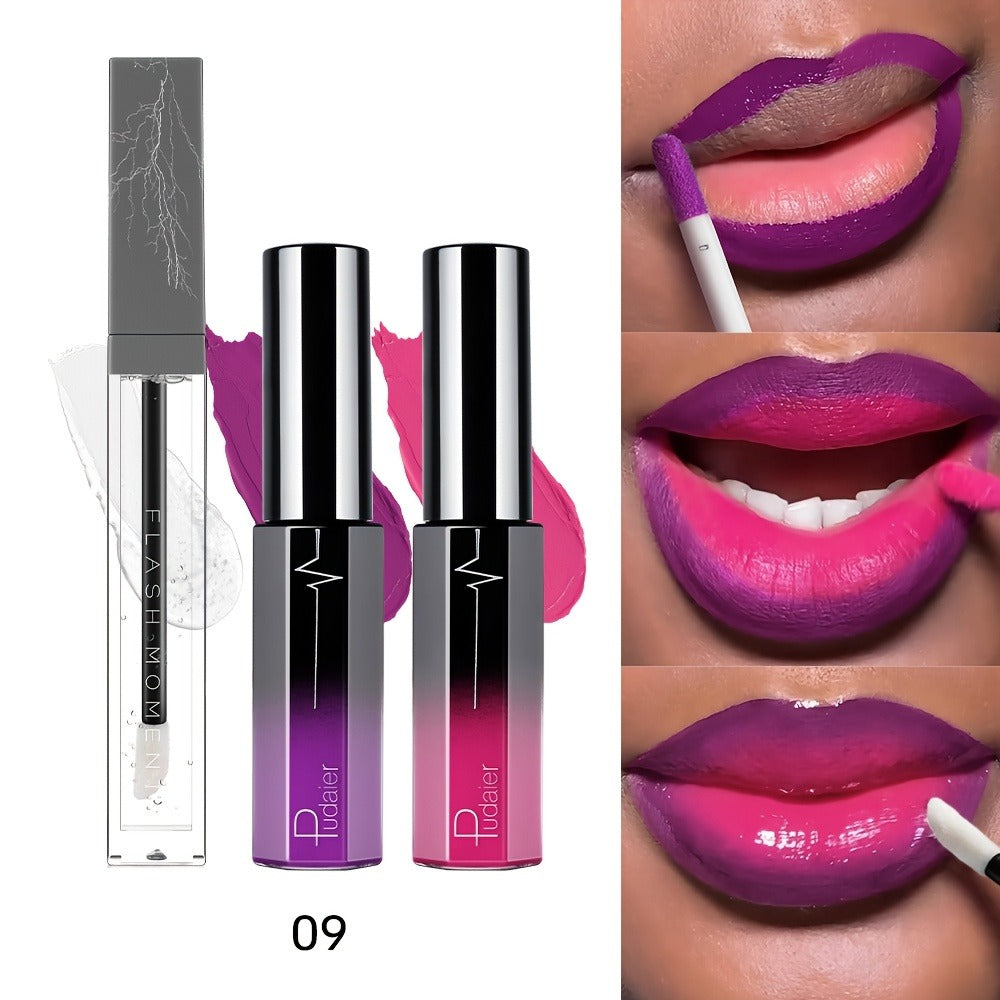 High Pigment Berry Lip Gloss Set 3-Piece – Waterproof Velvet Matte Finish, Non-Stick Cup Long-Lasting Lip Color — image 6