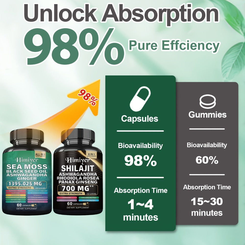 Sea Moss and Shilajit Capsule Supplements in 60-Count Bottles with One- to Six-Bottle Options — image 11