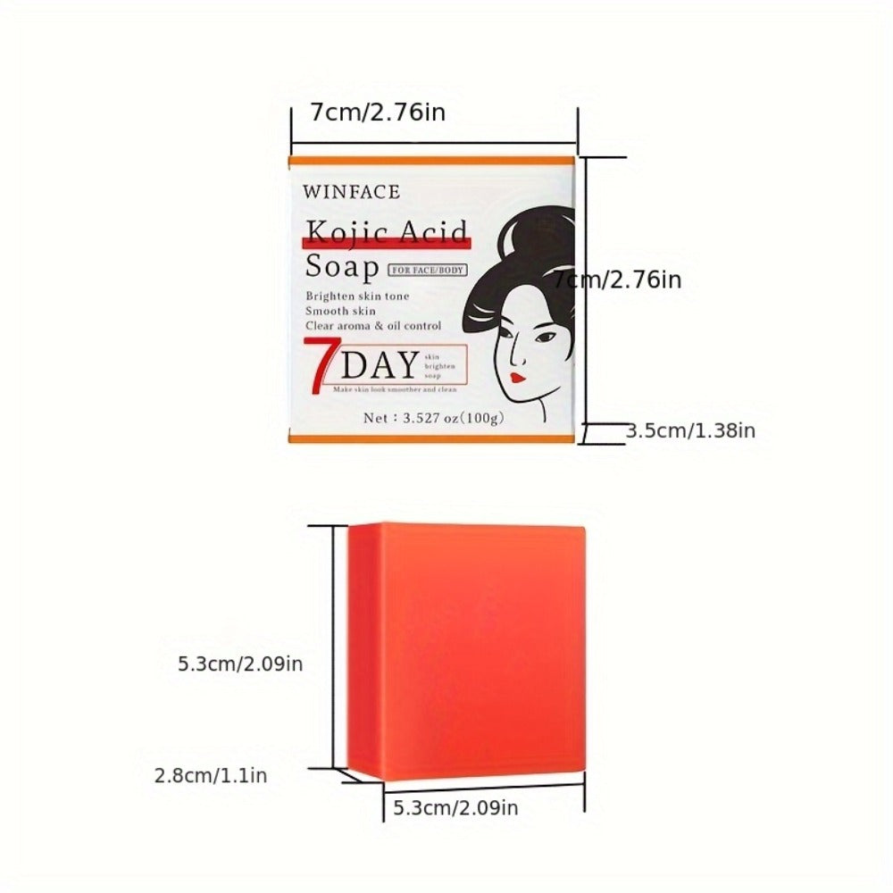 Kojic Acid Brightening Bar Soap 6-Pack – Rose Extract & Glycerin Formula for Dark Spots, Oil Control & Even Skin Tone | Moist