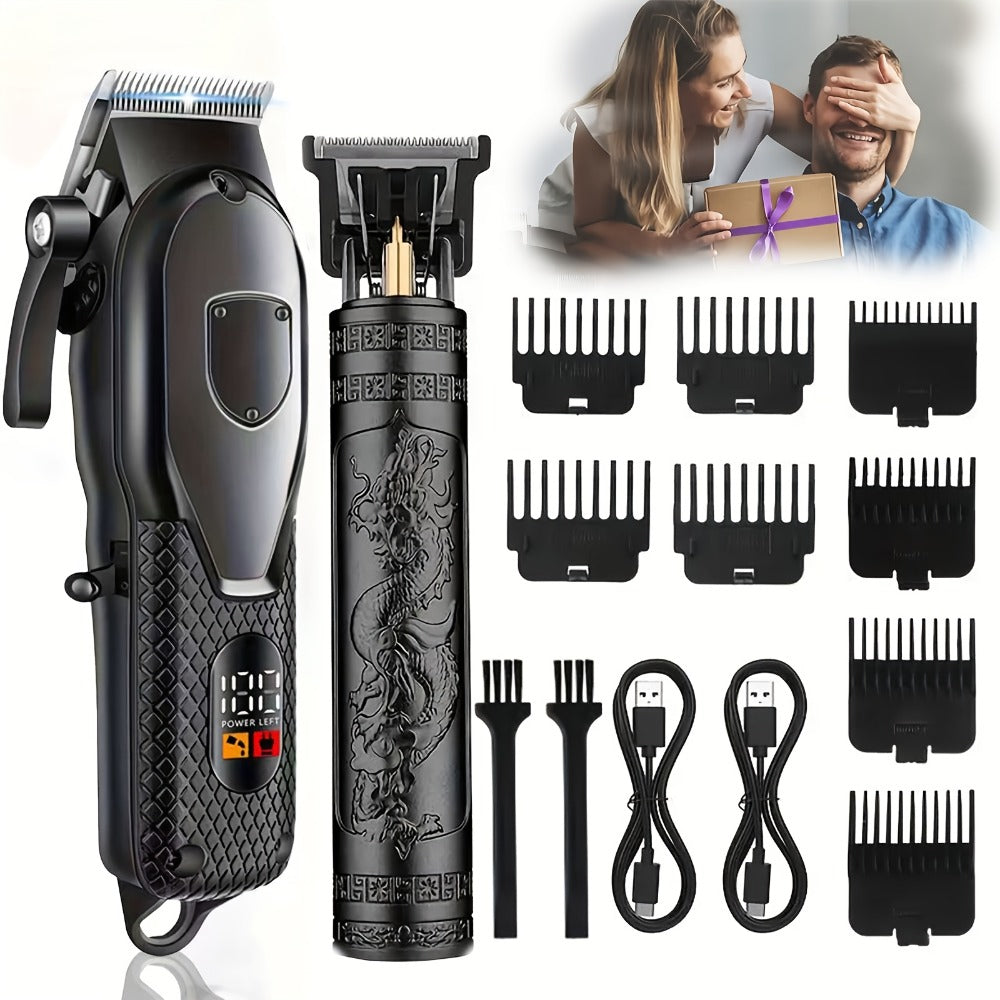 Multi-Piece Hair Clipper Kit for Men – USB Rechargeable Cordless Electric Trimmer Set, 2-Piece & 4-Piece Home Travel Barber T