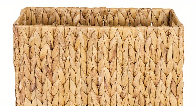 Magazine Holder Basket – Hand Woven Water Hyacinth Wicker Organizer for Bathroom, Office, Living Room, Bedroom Storage & Boho