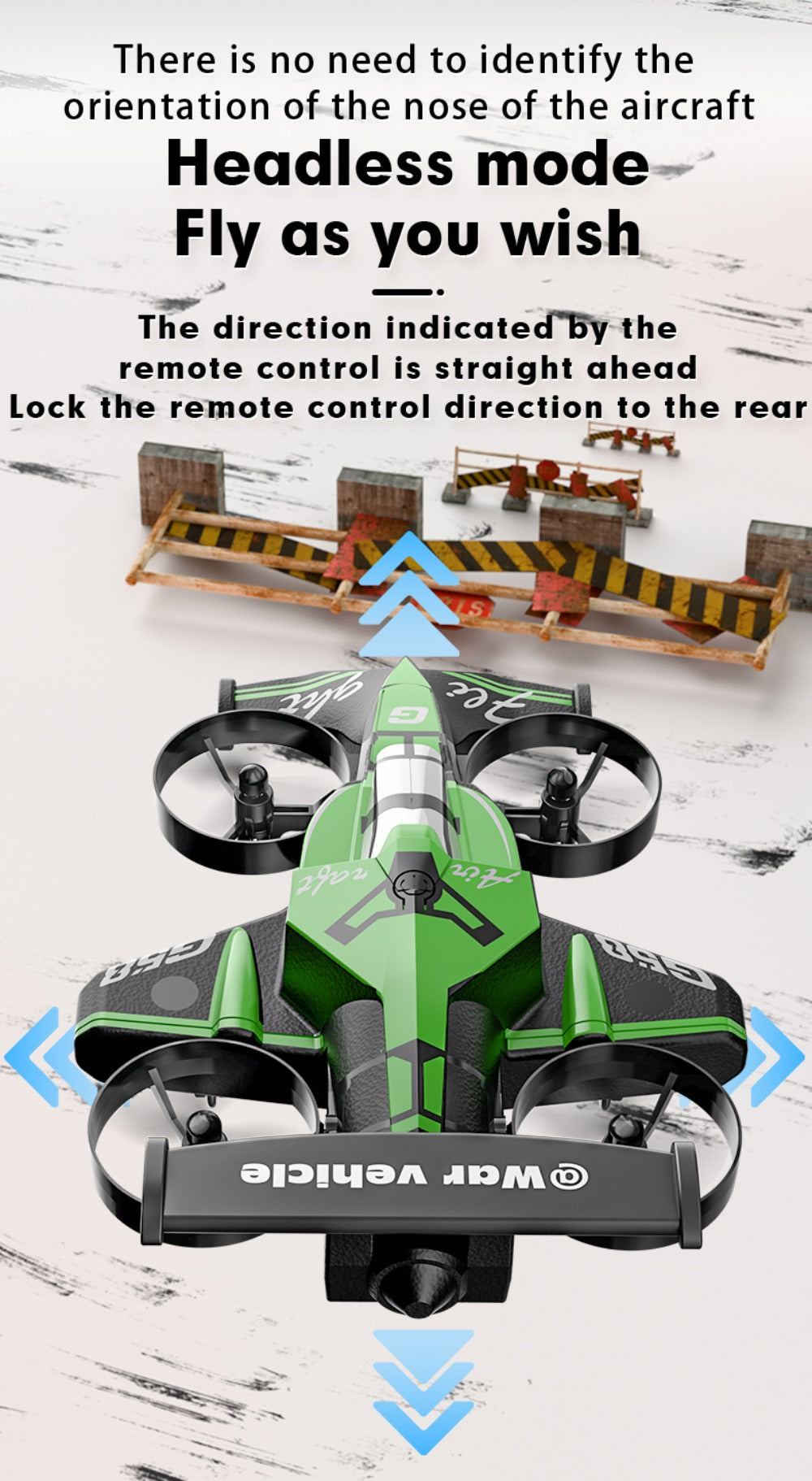 2-in-1 Mini RC Car and Drone Combo Dual Mode Switch One-Touch Takeoff Stable with the Listed Color, Size or Set Options for E