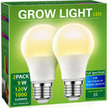 Grow Light Bulb A19 E26 Full Spectrum 9W 100W Equivalent | Natural White 4000K LED Plant Bulb for Indoor Plants Seed Starting