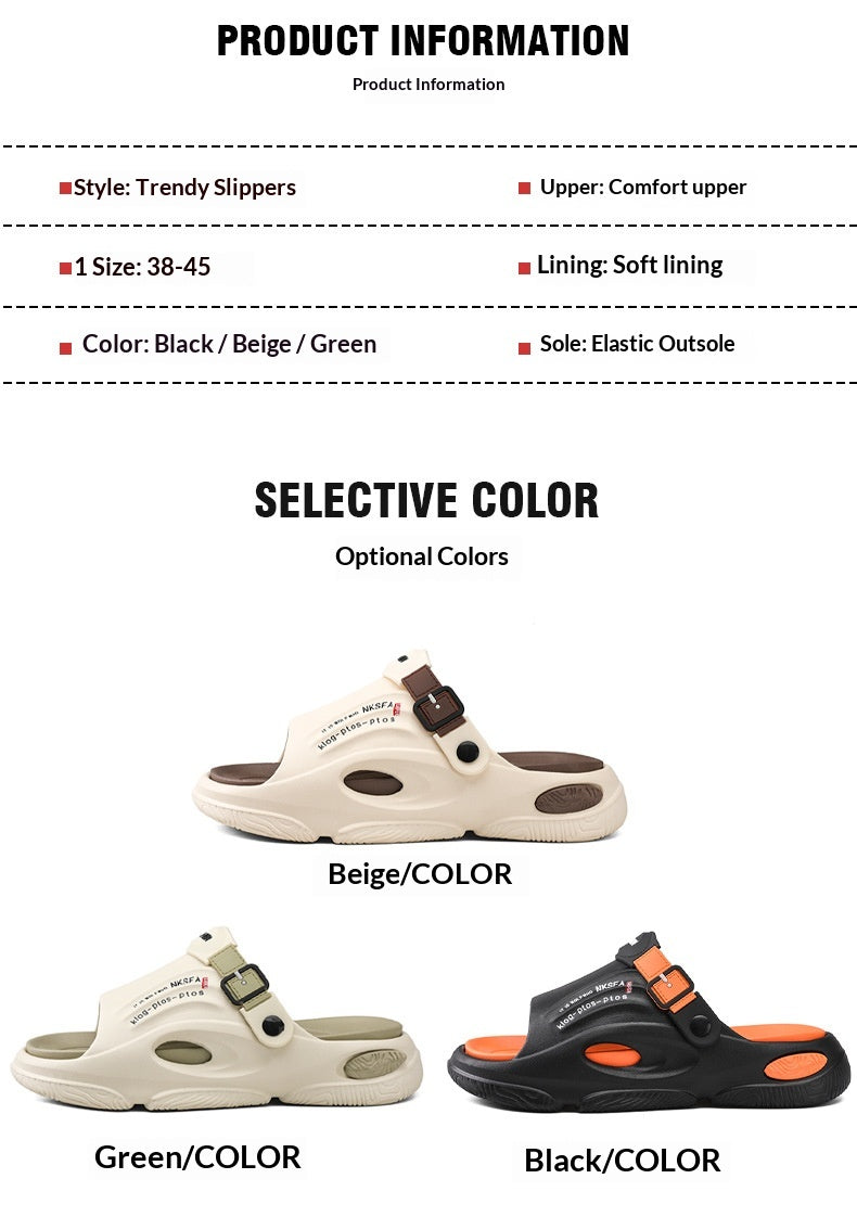 Mens Summer Outdoor Slippers With A Non-slip Step-on-poop Feel