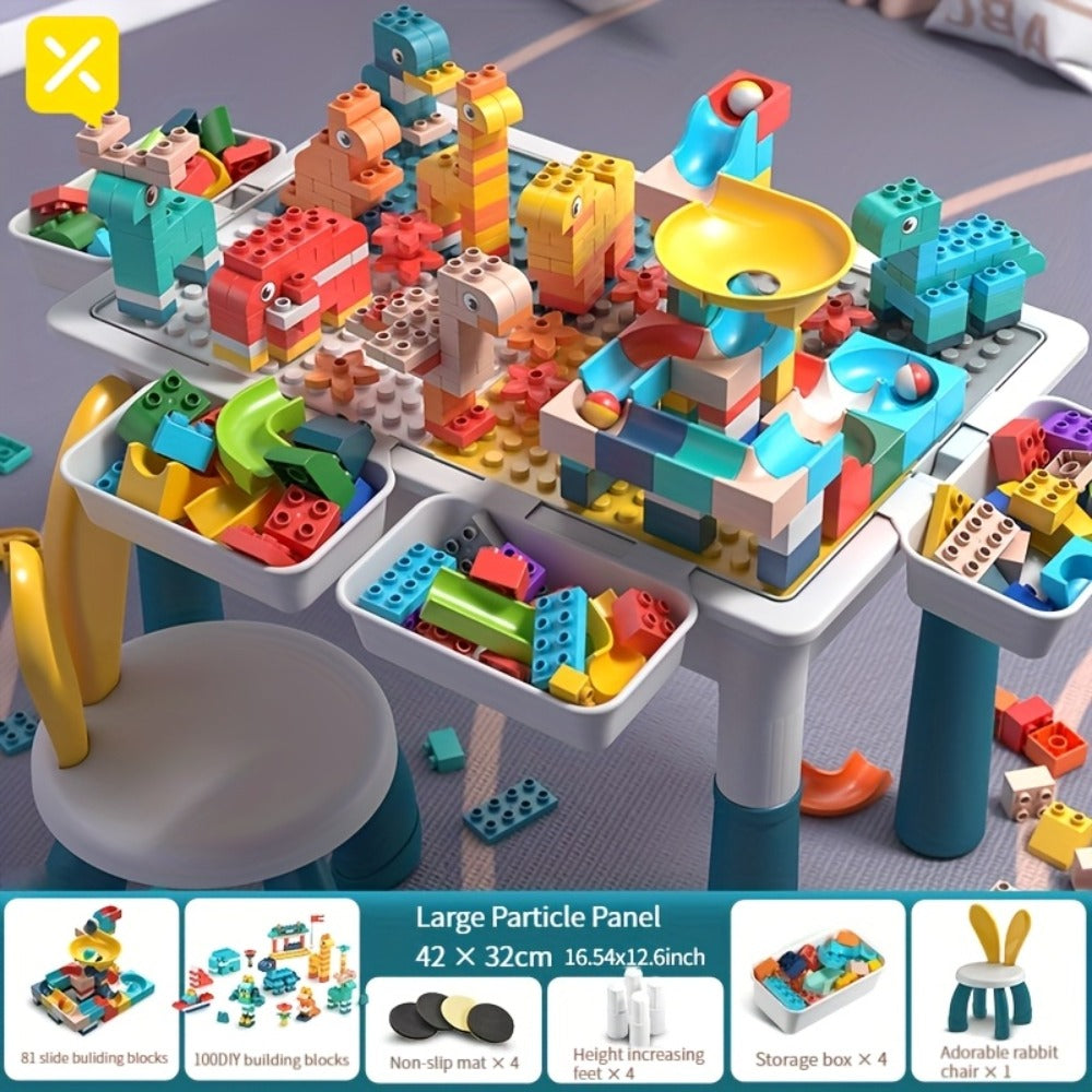 Kids Building Block Table & Chair Set with Storage Boxes with the Listed Color, Size or Set Options for Everyday Use — image 