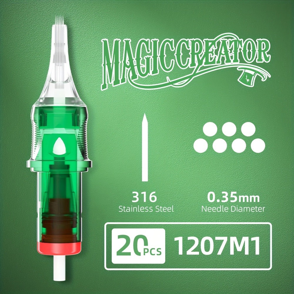 Tattoo Cartridge Needles with MAGICCREATOR Label, 20-Piece Box with 25 RL RS CM M1 Options — image 29