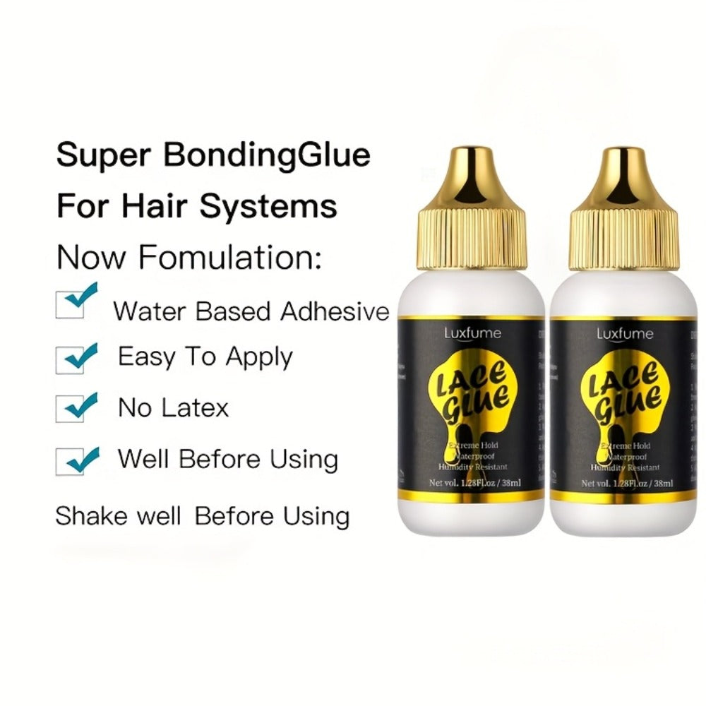 Lace Glue for Wigs Invisible Bonding Adhesive Extreme Hold Fast Drying Lace Front Wig Glue for Daily Wear Styling 2pcs Set — 
