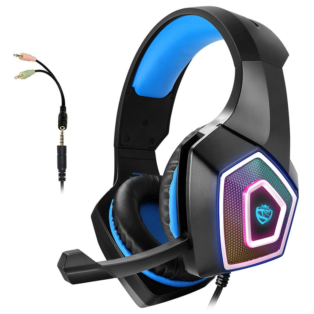 Head mounted gaming headphones colorful RGB wired computer headphones game controller headphones - V.I.P Digital Presence