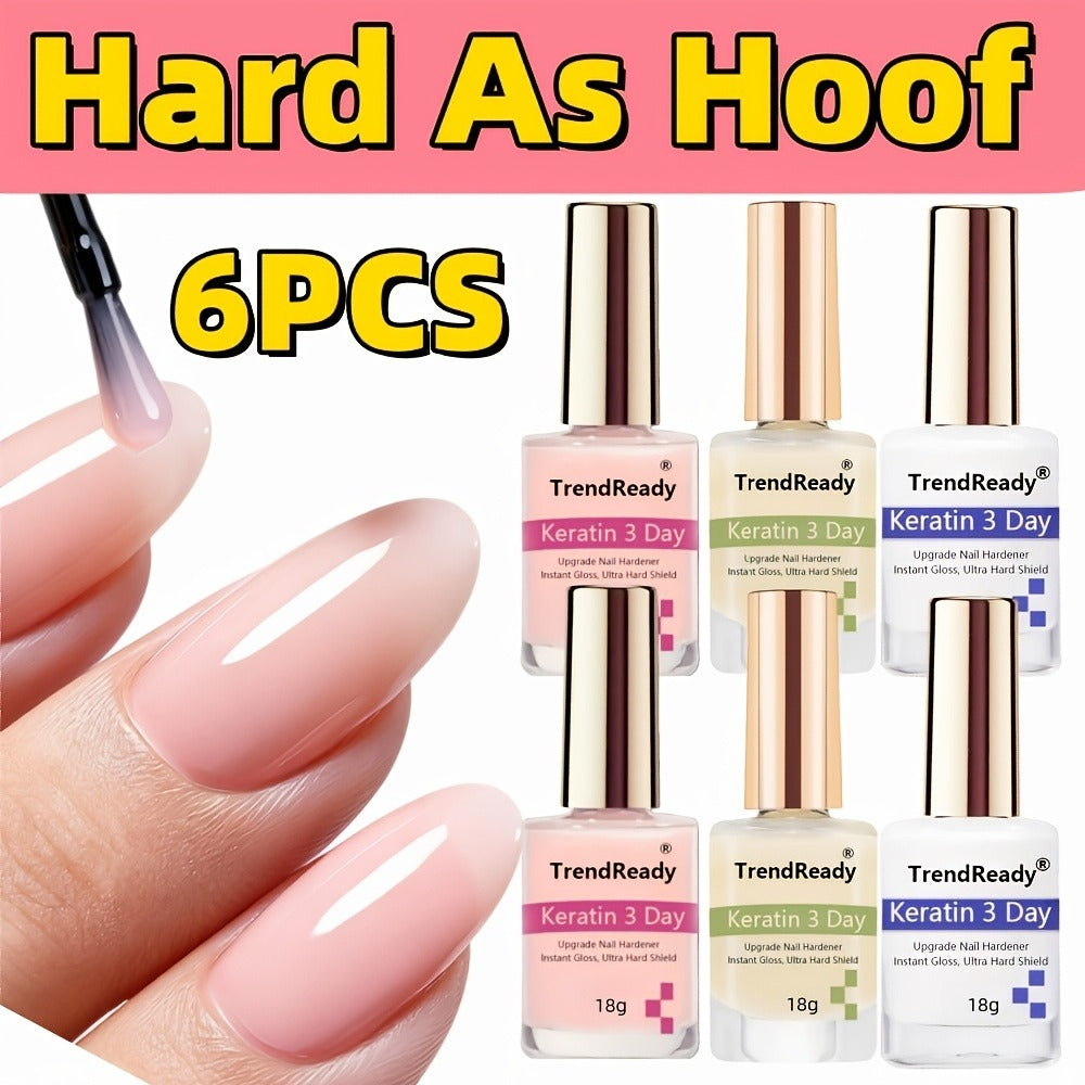Colored Nail Hardener Set Pink White Yellow – Fast Drying 15ml Nail Strengthener for Weak Splitting Brittle — image 9