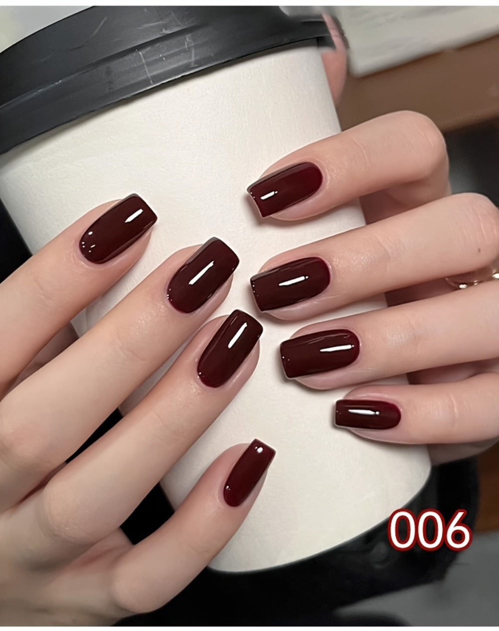 Gel Nail Polish Nine-Piece Ancola Red Solid Gel Set for Gradient and Ombre Nail Art in One Grid Case — image 18
