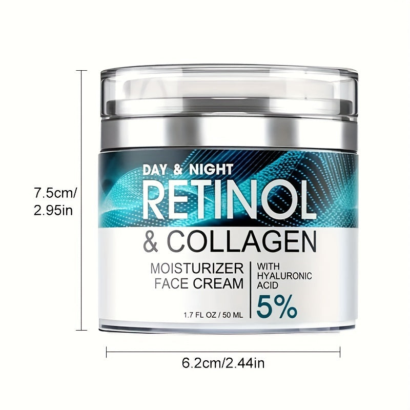 Retinol Cream Collagen Hyaluronic Acid Vitamin C+E Advanced Face Body Hand Cream All Skin Types Day Night Use 1.69 oz Women —