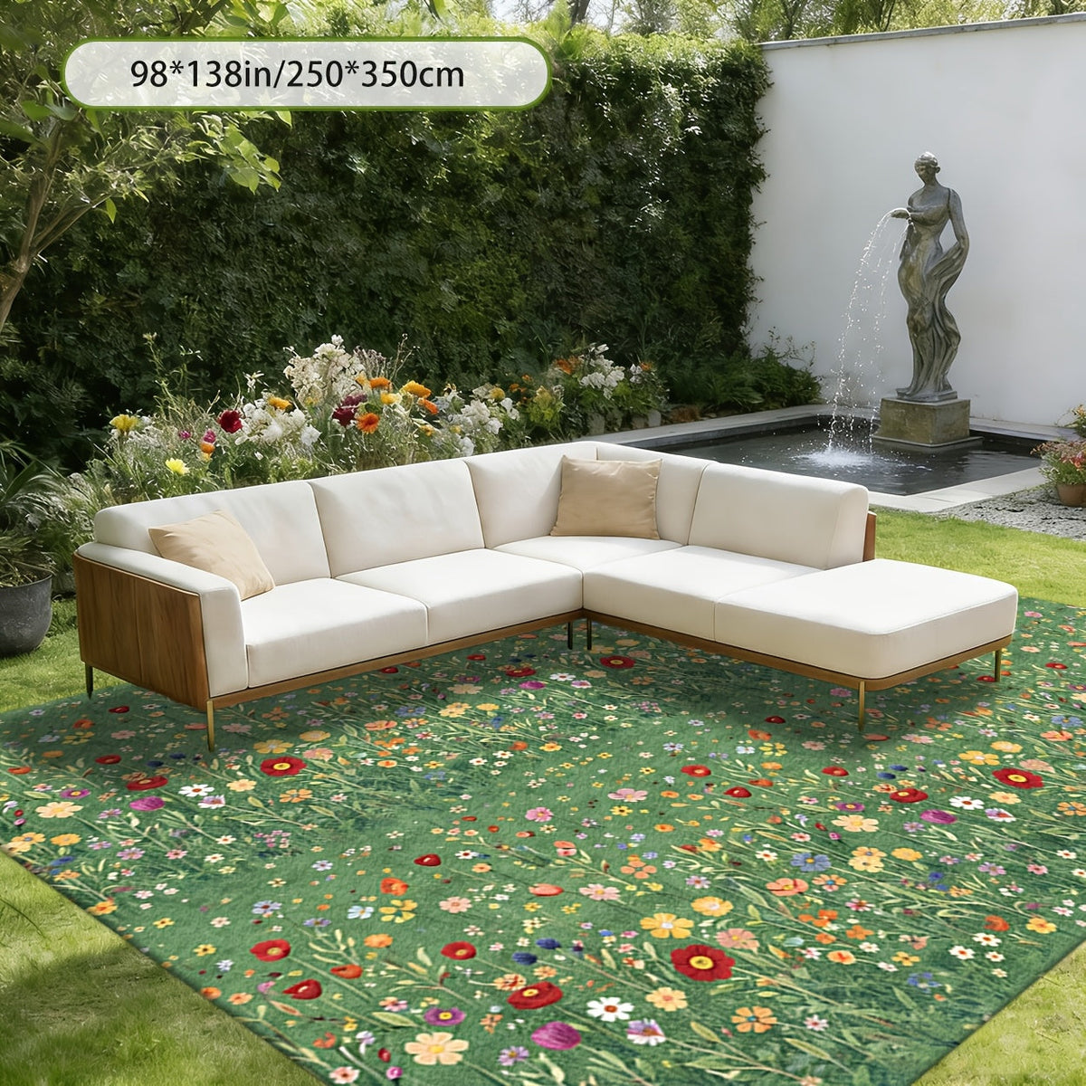 Area Rug Washable Foldable Indoor Outdoor Mat in Five Sizes for Patio, Garden, Picnic or Camping — image 3