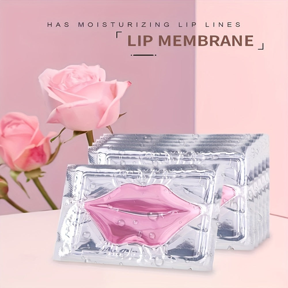 Fifteen Individually Wrapped Pink Lip-Shaped Gel Patches in Clear Rectangular Sachets with 15-Piece Count — image 7