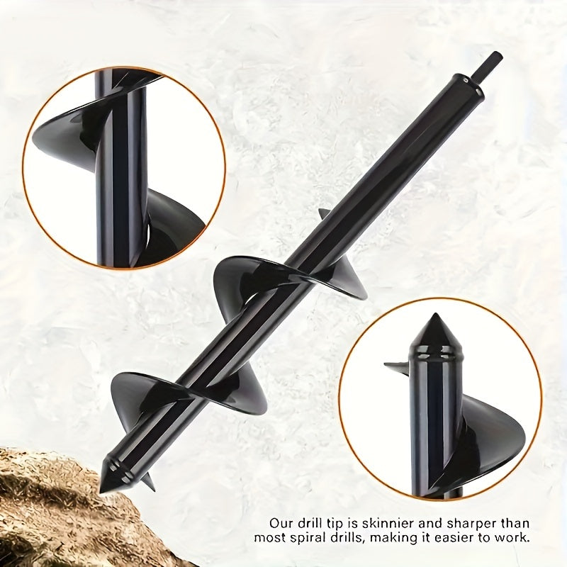 Four-Piece Garden Auger Bit Set with Straight Drill Shanks and Graduated Black Spiral Widths — image 2