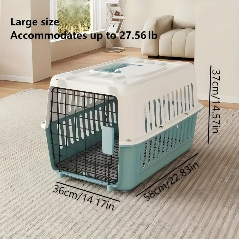 Hard-Shell Pet Carrier Crate with Front Grid Door, Side Ventilation and Standard or XL Sizes in Three Colors — image 10
