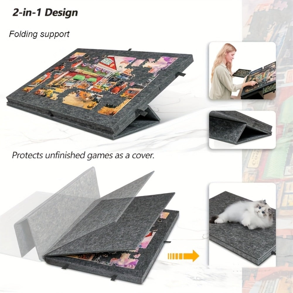 Large Puzzle Board for 1000 Piece Puzzles with 6-Drawer Sorting System, Foldable Jigsaw Table with Built-In Stand — image 4