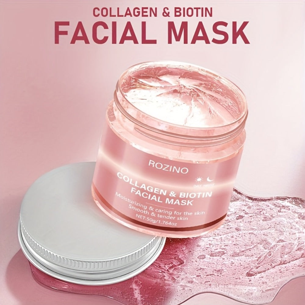Face Mask Cream 50g Biotin Collagen Day & Night for Plump Smooth Younger-Looking Skin, Skincare Gift for Women — image 6