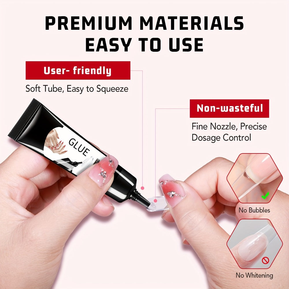 Nail Glue Set, MAGIC ARMOR Four 10g White and Black Squeeze Tubes with Precision Nozzles for Nail Art — image 5