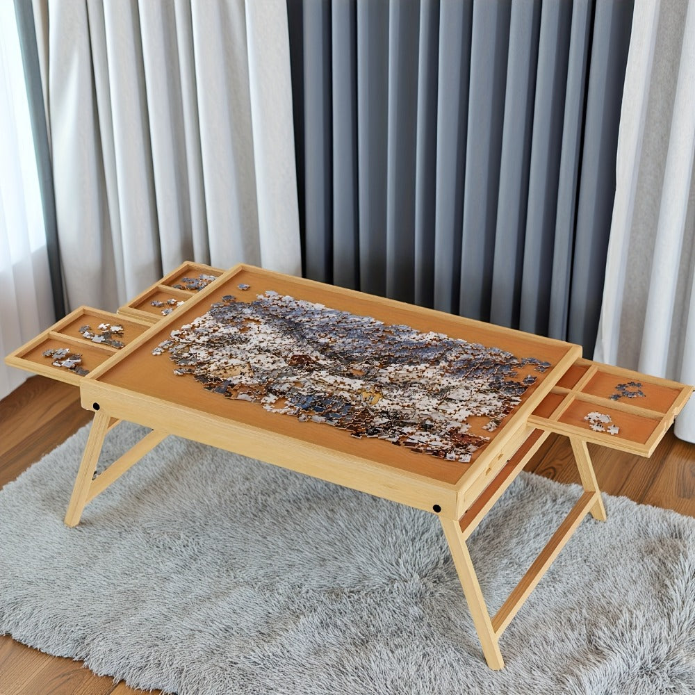Jigsaw Puzzle Board for Adults 1000 Pieces, 2-in-1 Tilting Stand & Lid, 6 Sorting Drawers, Ultralight Portable Puzzle Table —