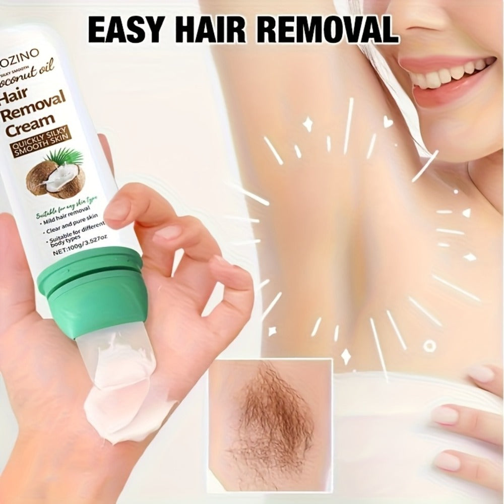 Hair Removal Cream ROZINO 100g Coconut and Squalane Tube with Carton for External Body Grooming — image 7